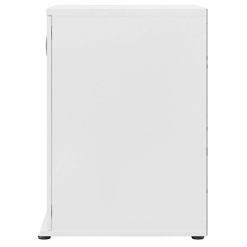 White Engineered Wood Cabinet with Doors L1830