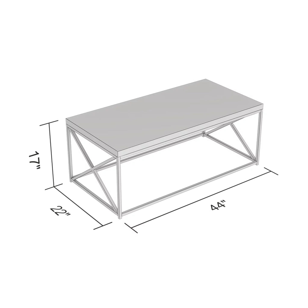 44"L Marble Black Metal Coffee Table A732905