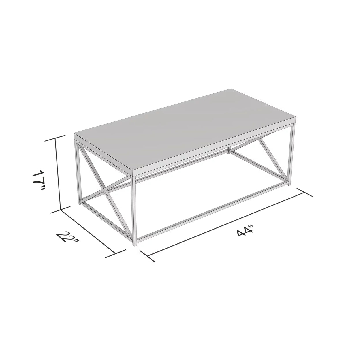 44"L Marble Black Metal Coffee Table A732905