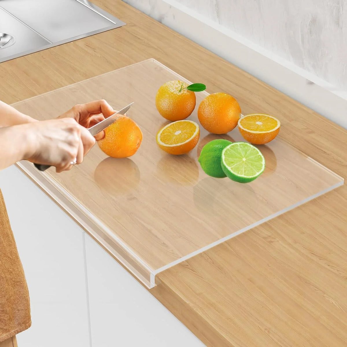 Acrylic Cutting Board with Lip, Transparent 23.6x 17.7in G30222