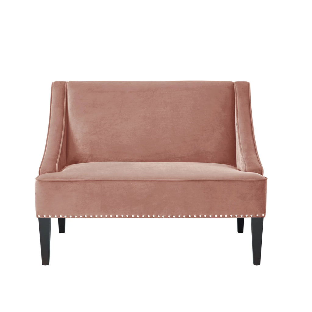 Blush Velvet Upholstered Bench U7731