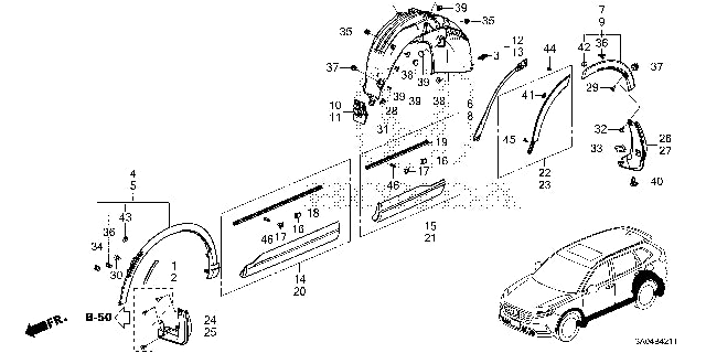 Wheel Opening Molding Arch Protector Right H45314
