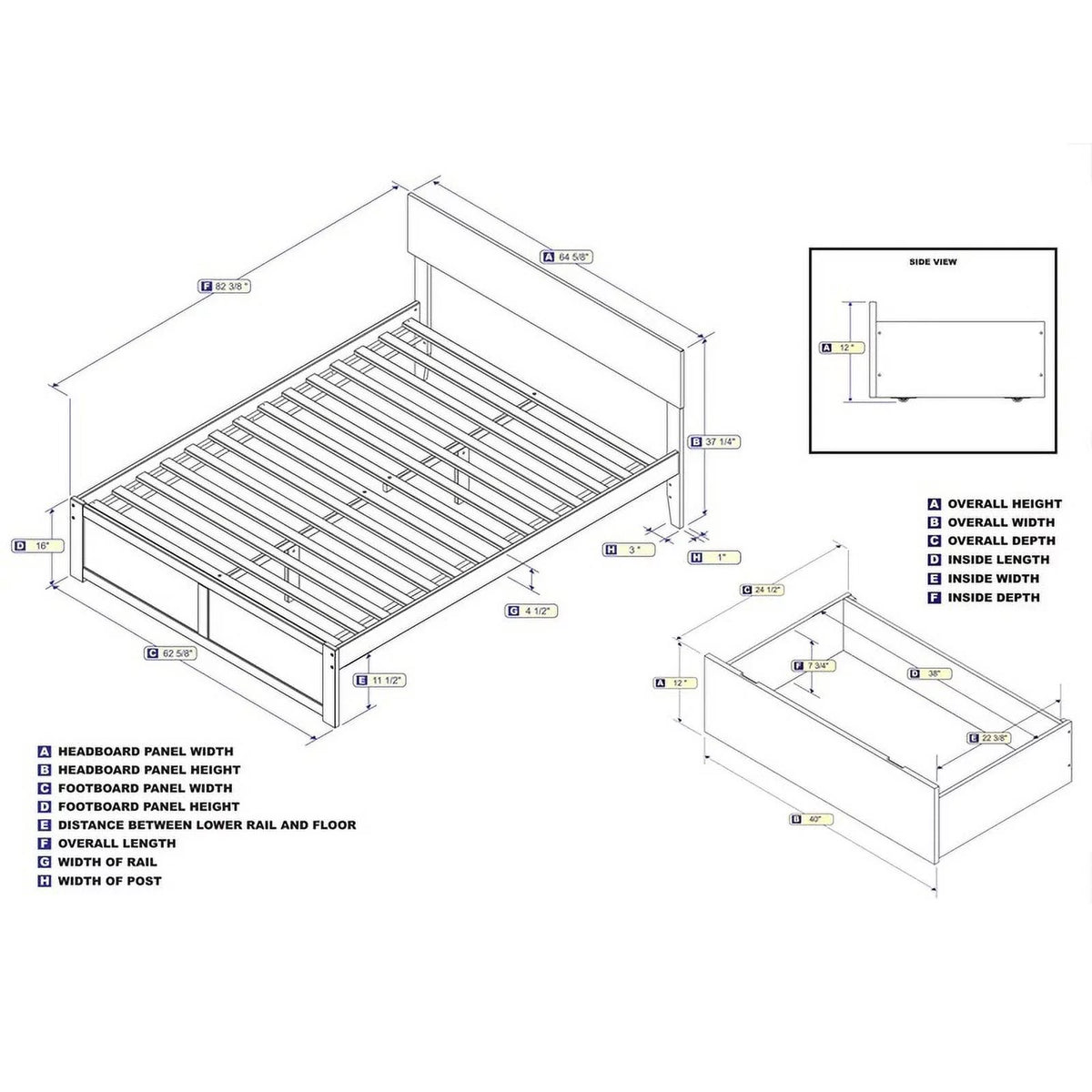 Solid Wood Queen Storage Platform Bed in Espresso E92451