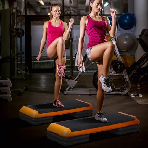 43'' Adjustable Aerobic Step Platform with 4 Stackable Risers H5637