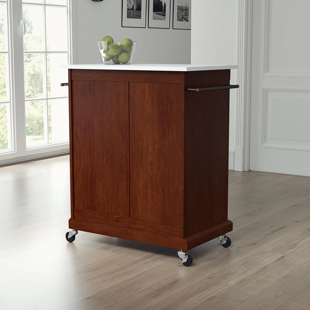 Wood Kitchen Cart with Granite Top D69706