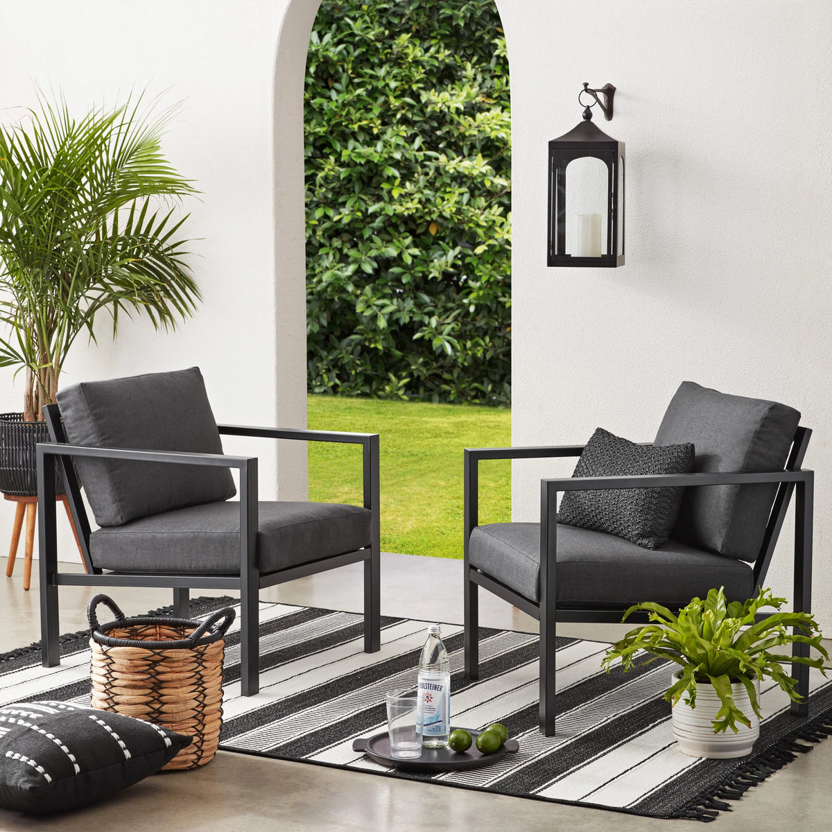 4-Piece Outdoor Patio Conversation Set, Seats 4, Gray R10900