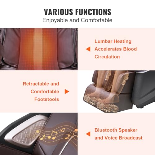 Full Body Massage Chair with Heating and Bluetooth Speaker Y4175
