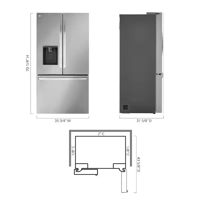26 cu. ft. Smart Counter-Depth French Door Refrigerator with Dual Ice Makers M246970