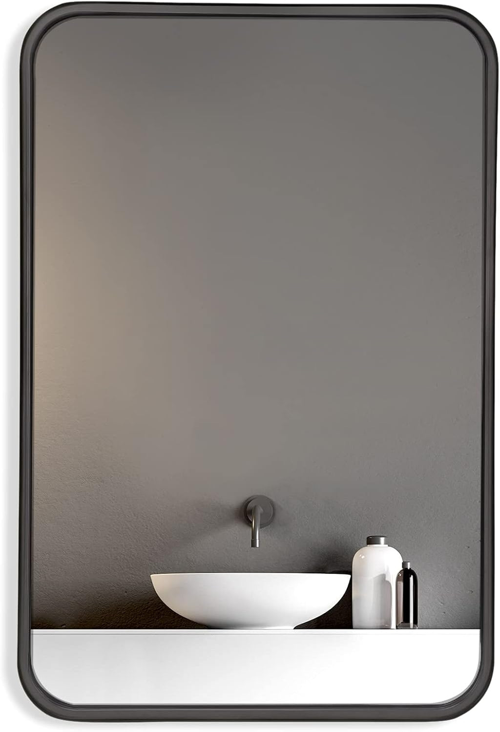 24x36 Rectangular Wall Mount Mirror with Stainless Steel Metal Frame A523297