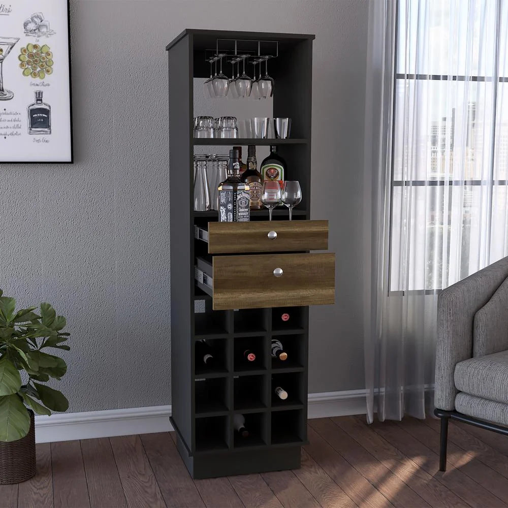 Black & Walnut Bar Cabinet O109568