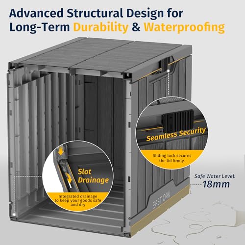 60 Gallon Grey Resin Outdoor Storage Box N7978
