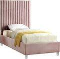 Pink Velvet Twin Bed C51743