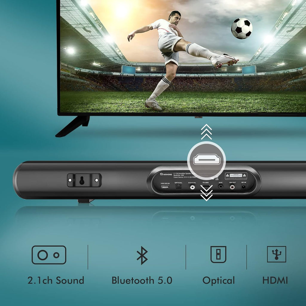28-Inch 120W Sound Bar with Subwoofer and Wireless Bluetooth X9528