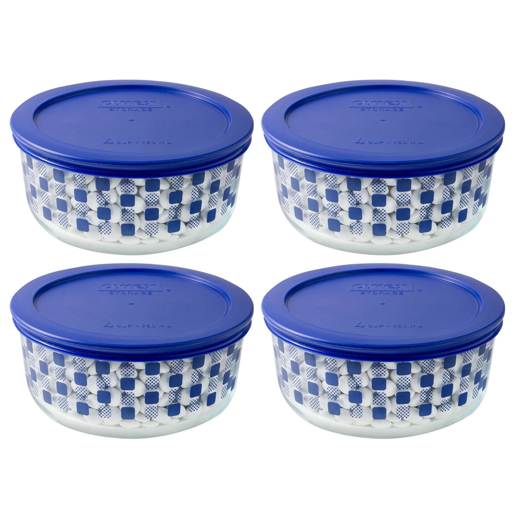 Cadet Blue 4-Cup Square with Lid 4-Pack S825