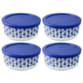 Cadet Blue 4-Cup Square with Lid 4-Pack S825