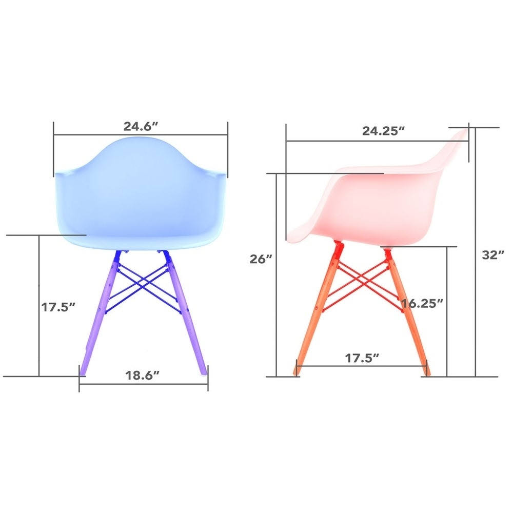 Light Grey Molded Plastic Dining Arm Chair with Black Wood Legs Q527280
