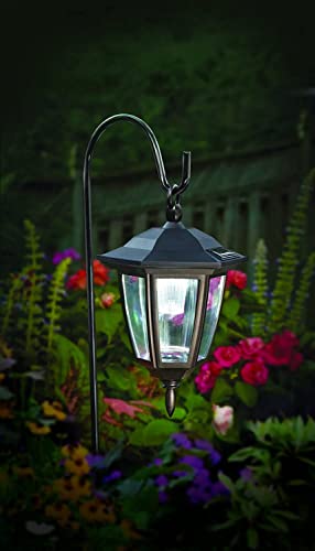 34 Inch Hanging Solar Lights, 2 Pack Warm White LED Garden Lanterns with 2 Shepherd Hooks G633