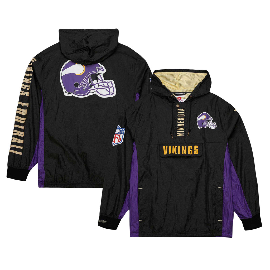 Black Minnesota Vikings Quarter-Zip Windbreaker Jacket Q67062