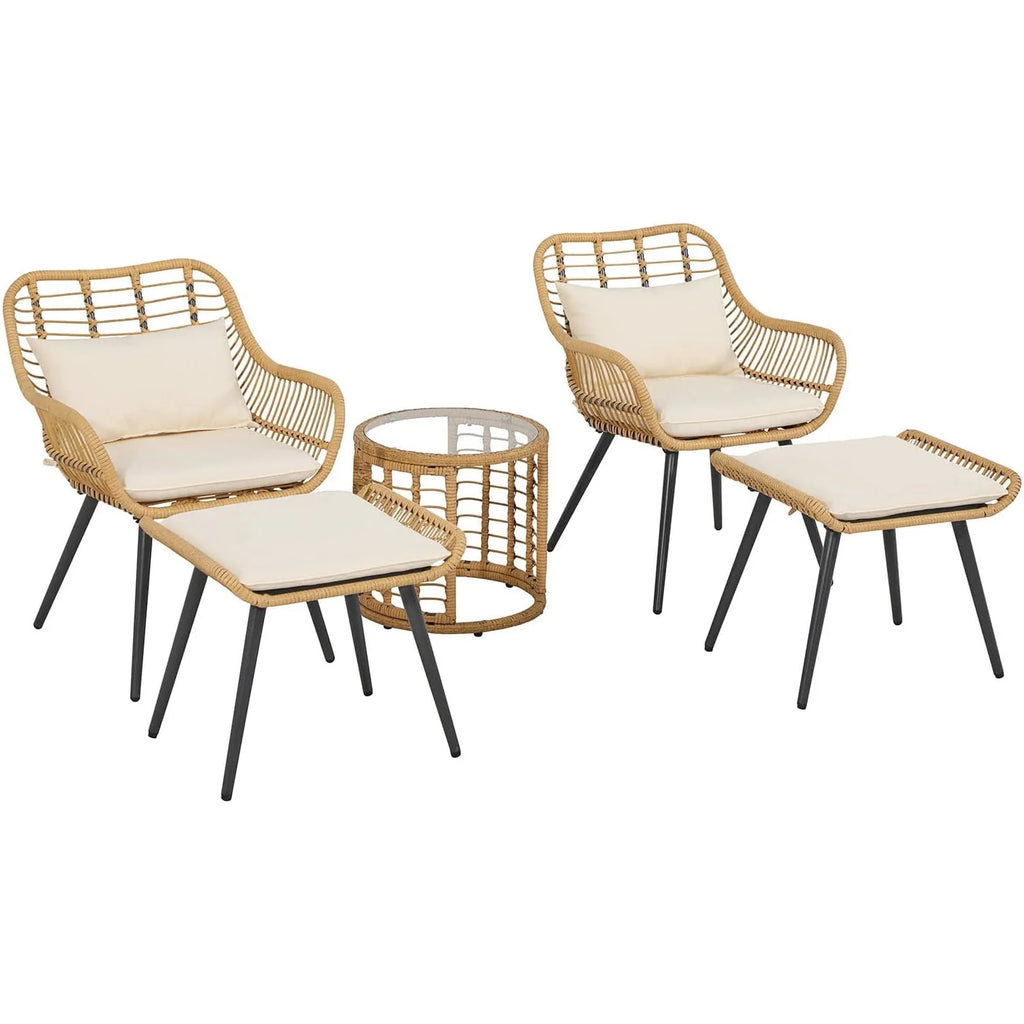 5-Piece PE Rattan Wicker Patio Furniture Set M4833
