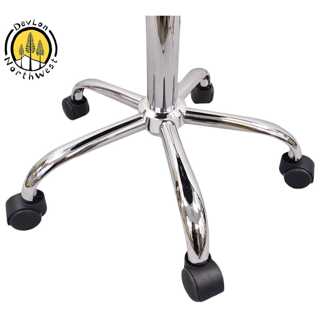 White Adjustable Rolling Stool T204