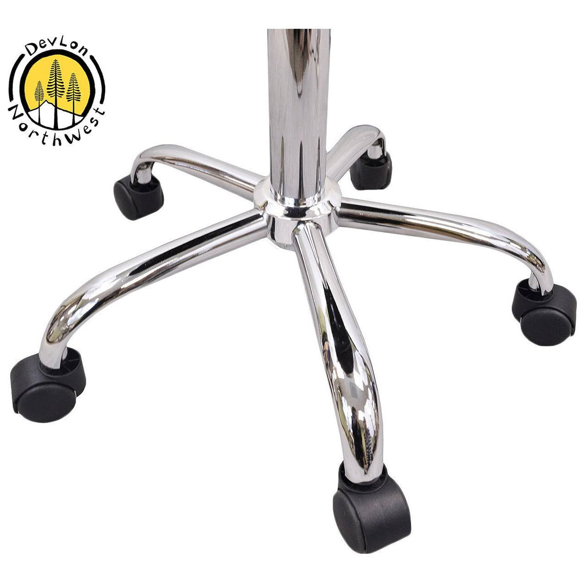 White Adjustable Rolling Stool T204