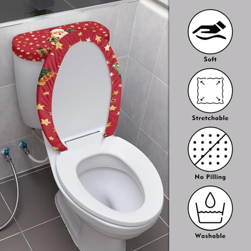 Christmas Trees Toilet Lid Cover and Toilet Tank Cover Set Stretch Seat Covers W620951