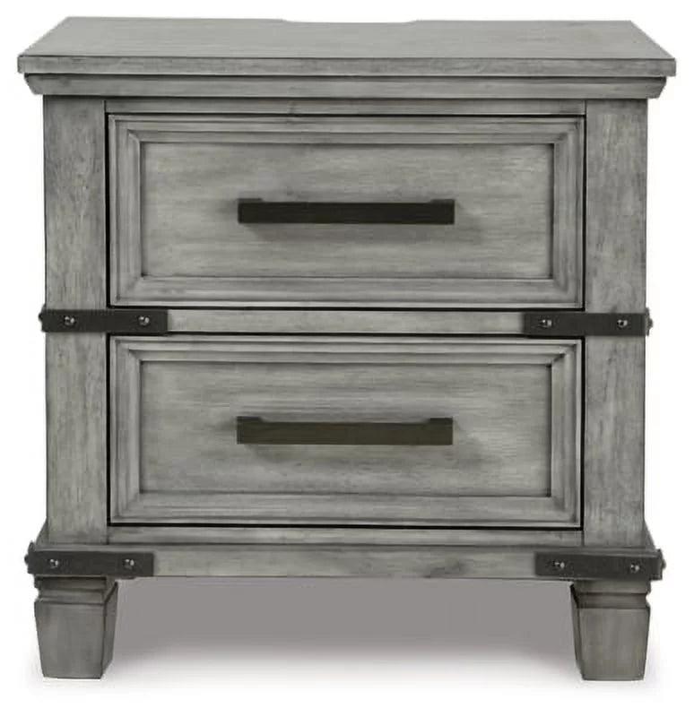 Gray 2 Drawer Nightstand T330