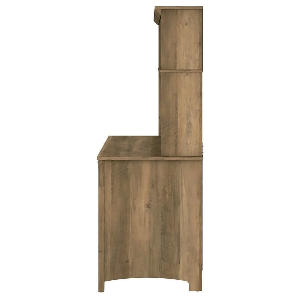 Contemporary Brown Engineered Wood Computer Desk with Hutch B80259