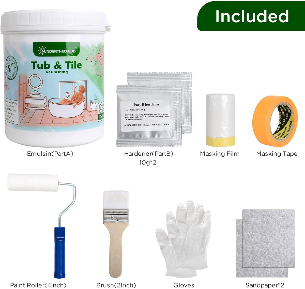 White 35 oz Tub and Tile Refinishing Kit F54882