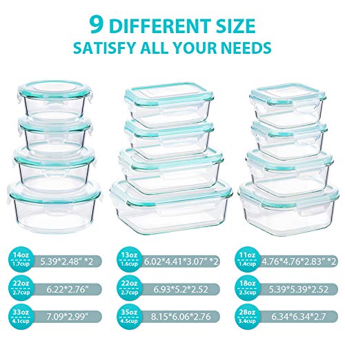 24 Piece Glass Food Storage Containers with Lids C54603