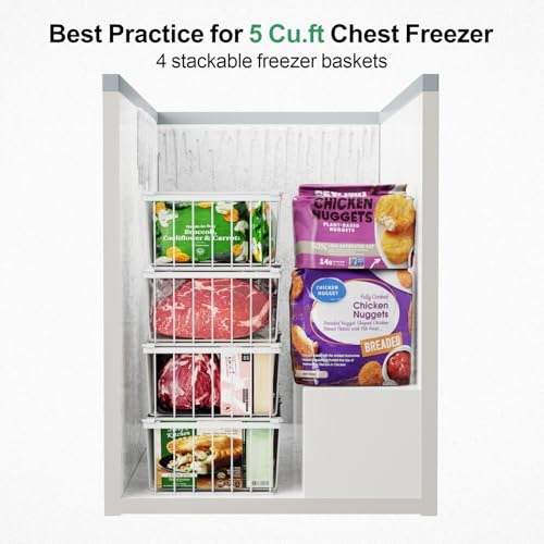 4 Pack Stackable Black Freezer Organizer Bins A150102