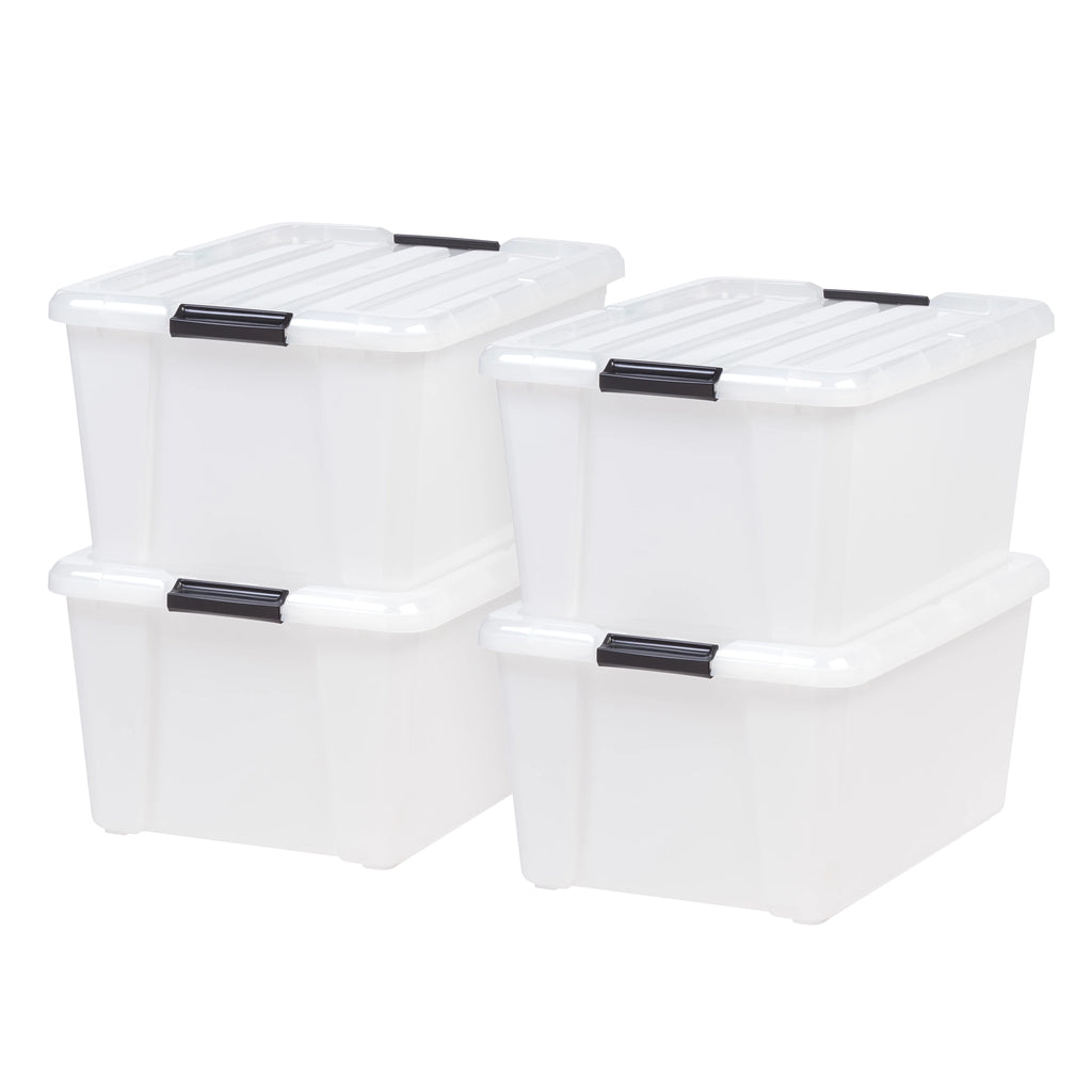 45 Qt Pearl Latch Storage Bin with Lid, Set of 4 F852612
