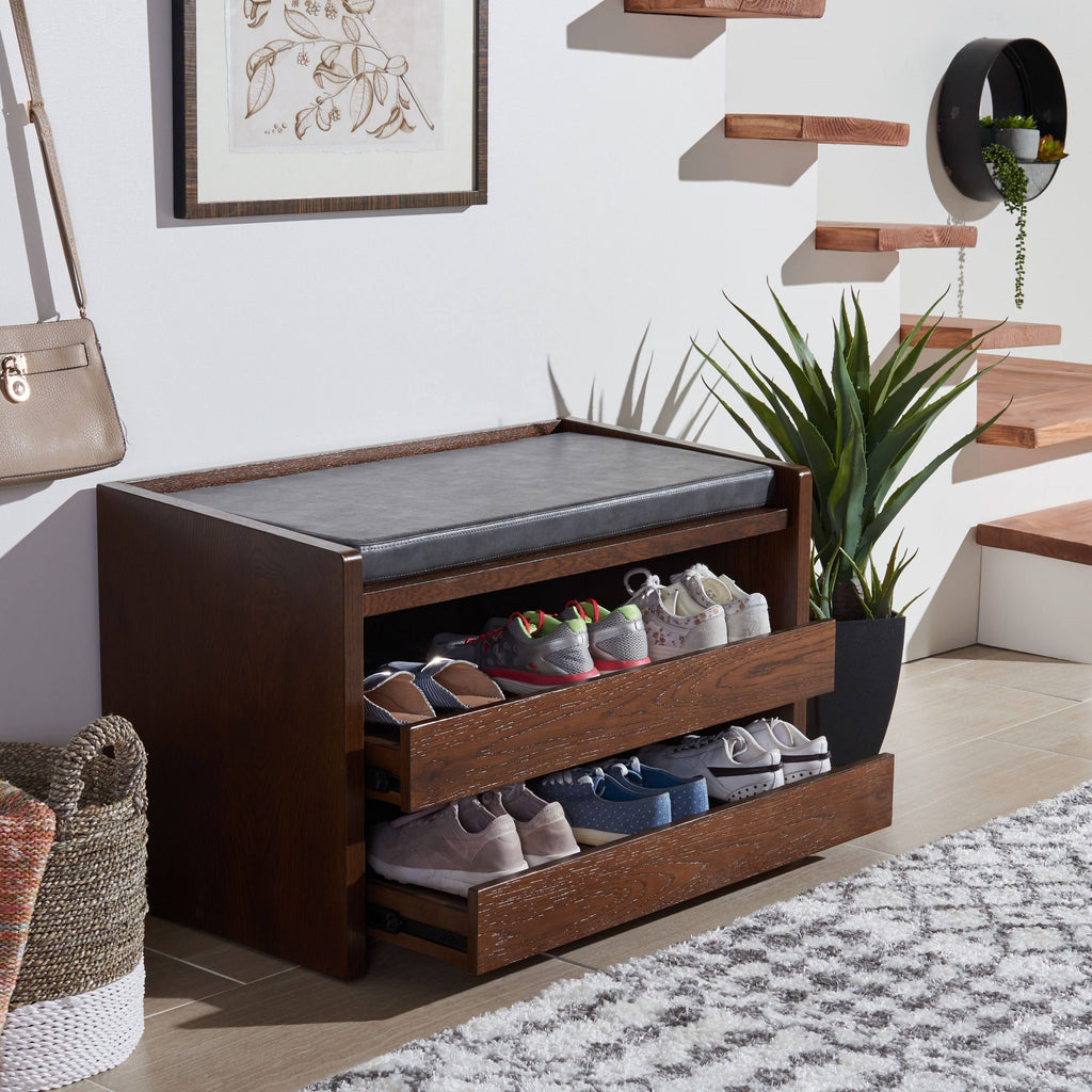 Grey/Walnut Storage Bench H734571