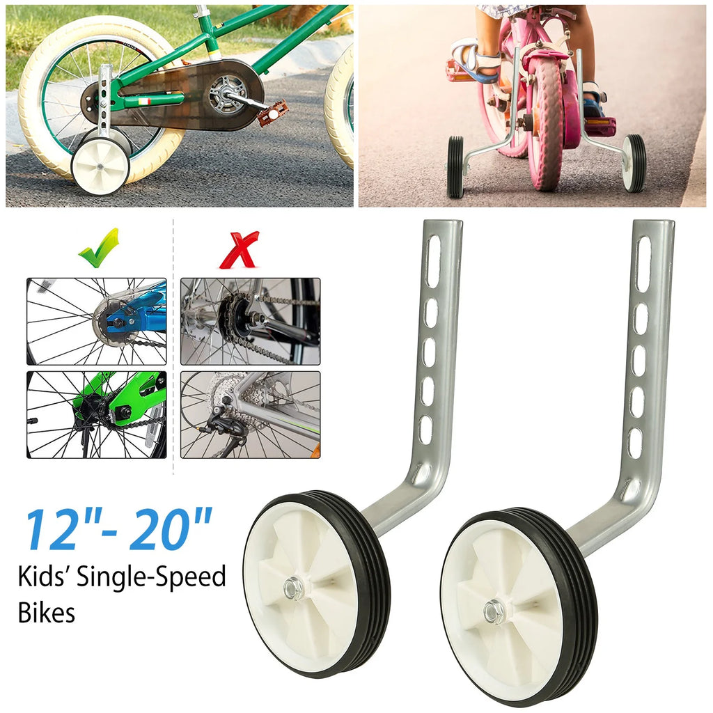 Children Bicycle Training Wheels with Adjustable Stabilizer Kit for 12"-20" Bike J24685