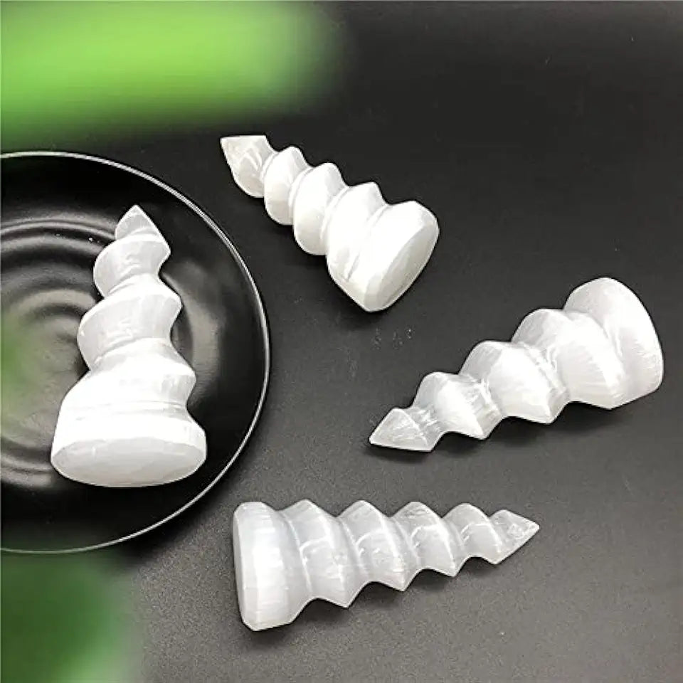 Natural White Selenite Crystal Point Tower P155854