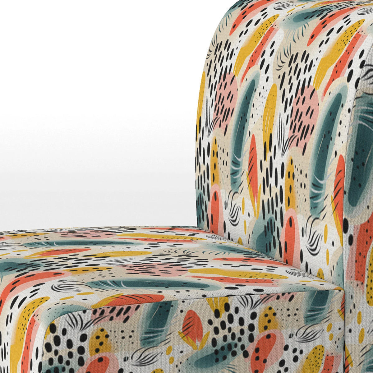 Upholstered Tropical Accent Chair and Floral Arm Chair J69092