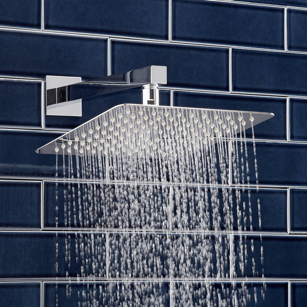 10x22 Rainfall Shower Head with Wall Mount Shower Arm 2.5 GPM Brushed Nickel O543