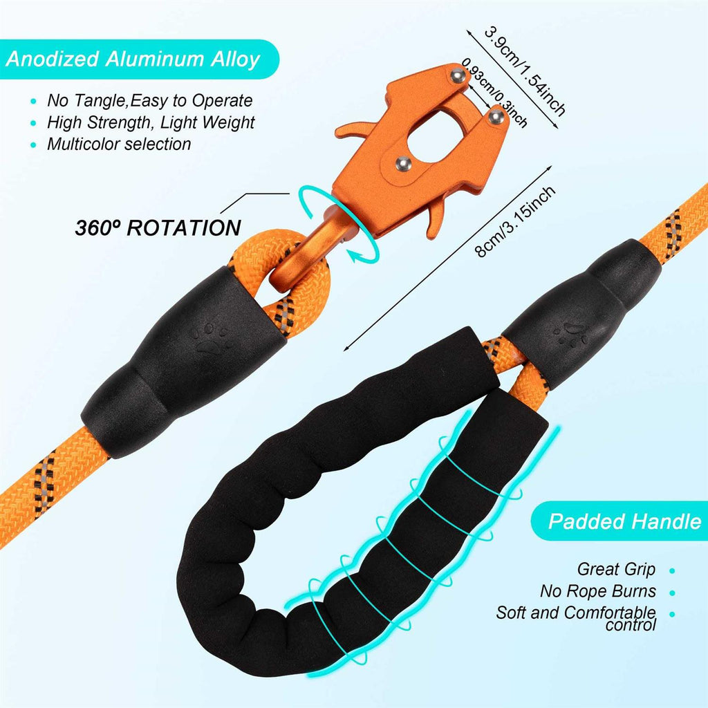 Heavy Duty Reflective Nylon Dog Leash with Aluminum Locking Clip A676204