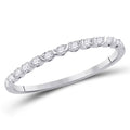 10kt White Gold Diamond Stackable Band Ring Size 8 U623
