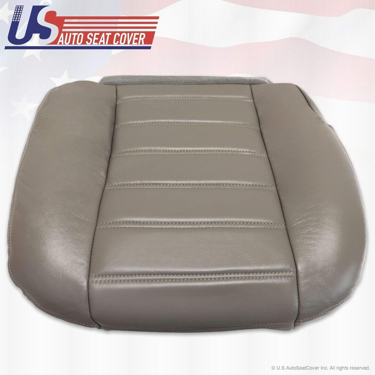 2003 to 2007 Hummer H2 Passenger Bottom Genuine Leather Seat Cover Wheat Gray D34412