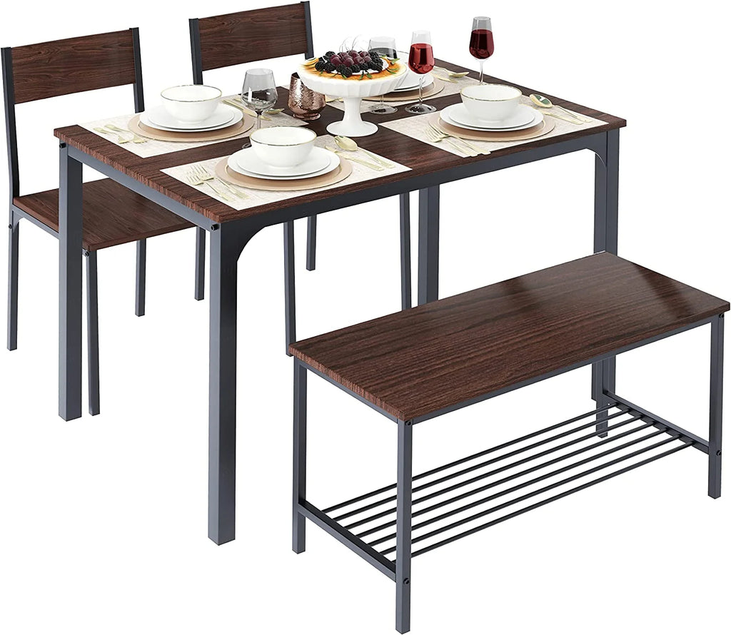 4 Person Dining Table Set with 2 Chairs and 1 Bench T10988