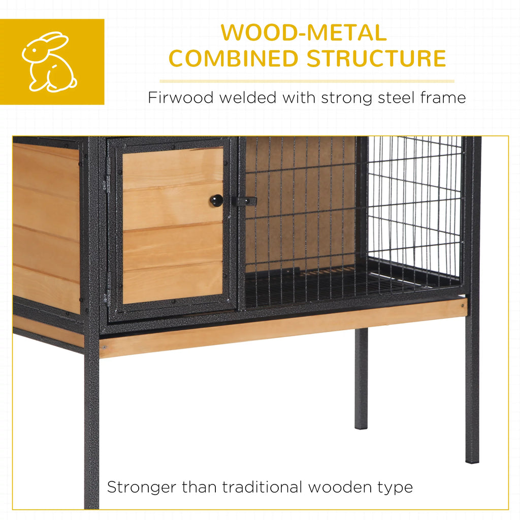 Wooden Rabbit House with Roof C742
