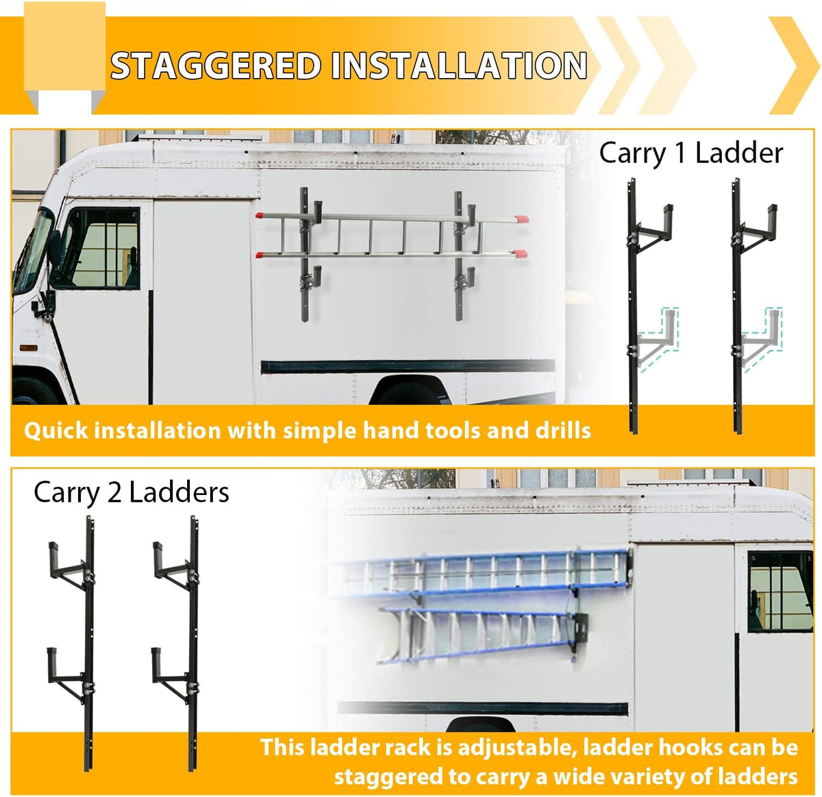Adjustable Trailer Ladder Rack Pack of 2 W914299