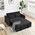 Black Pull Out Loveseat Sofa Bed with 2 Detachable Arm Pockets L7582