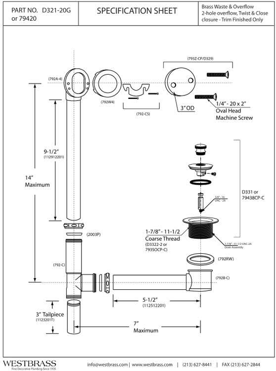 Satin Nickel Twist Close Bath Waste E20631