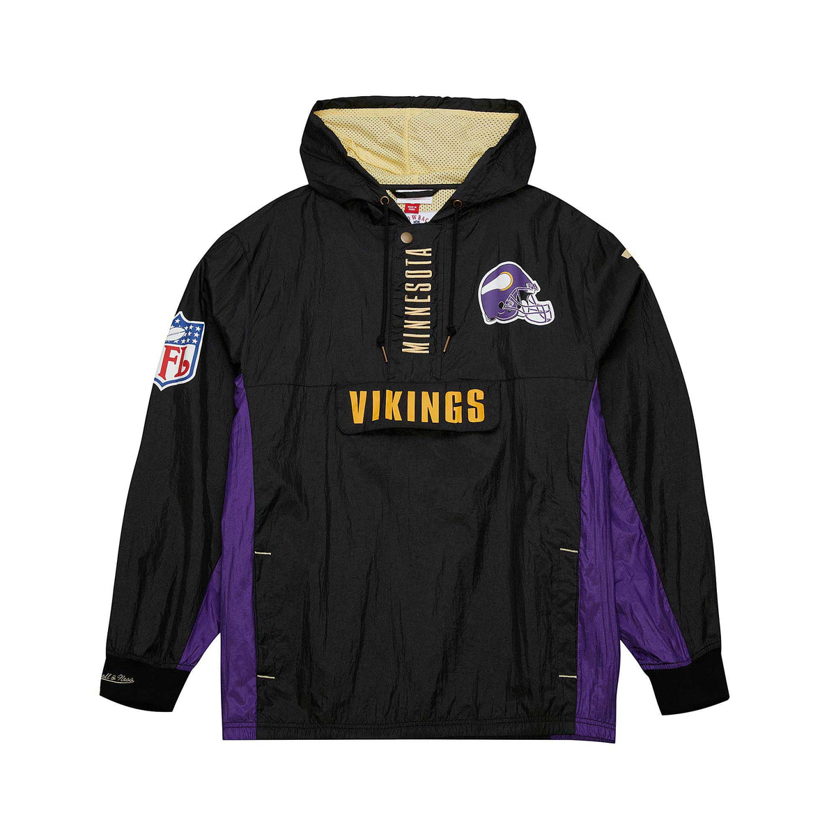 Black Minnesota Vikings Quarter-Zip Windbreaker Jacket Q67062