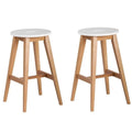2 Piece Modern Wood Barstool Set G67868