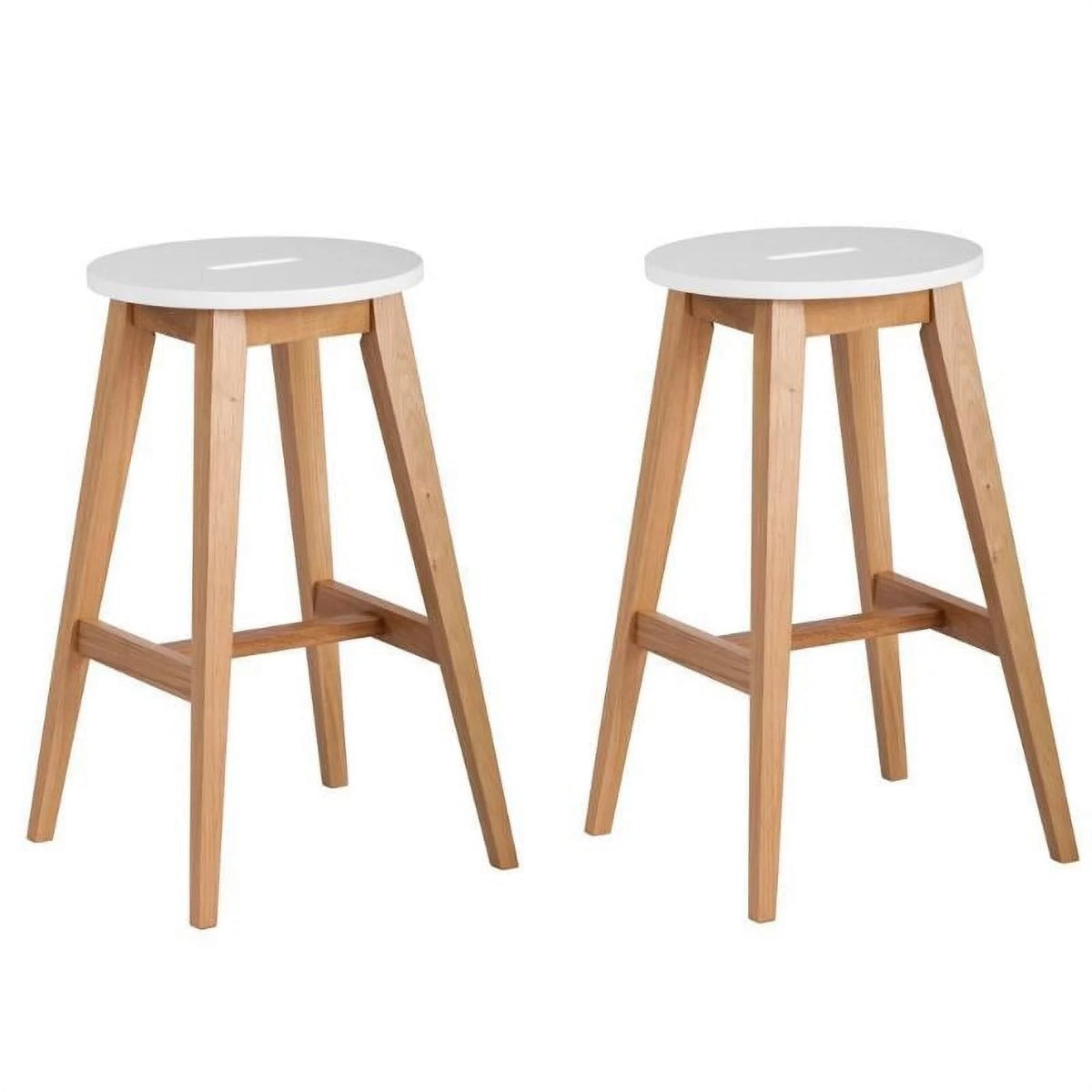 2 Piece Modern Wood Barstool Set G67868