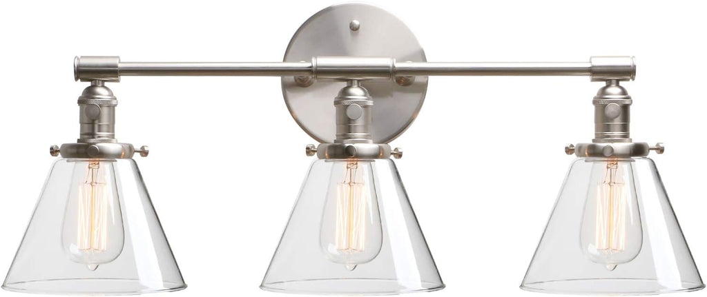 Black Wall Sconce Light Fixture with Clear Glass Canopy Y32737