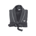 Dark Gray Turkish Cotton Waffle Terry Bathrobe U32804
